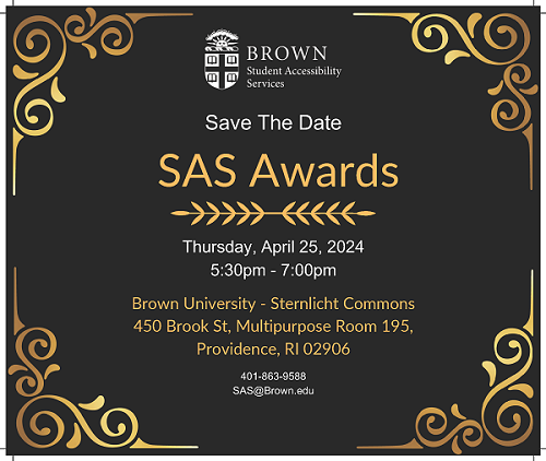 SAS Awards 2024 April 25th, 450 Brook Street Room 195